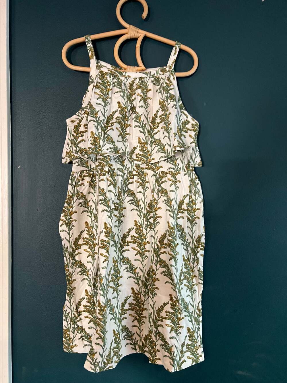 NWT Kate Quinn Woods Spaghetti Strap Ruffle Dress in Goldenrod 8y Organic Cotton